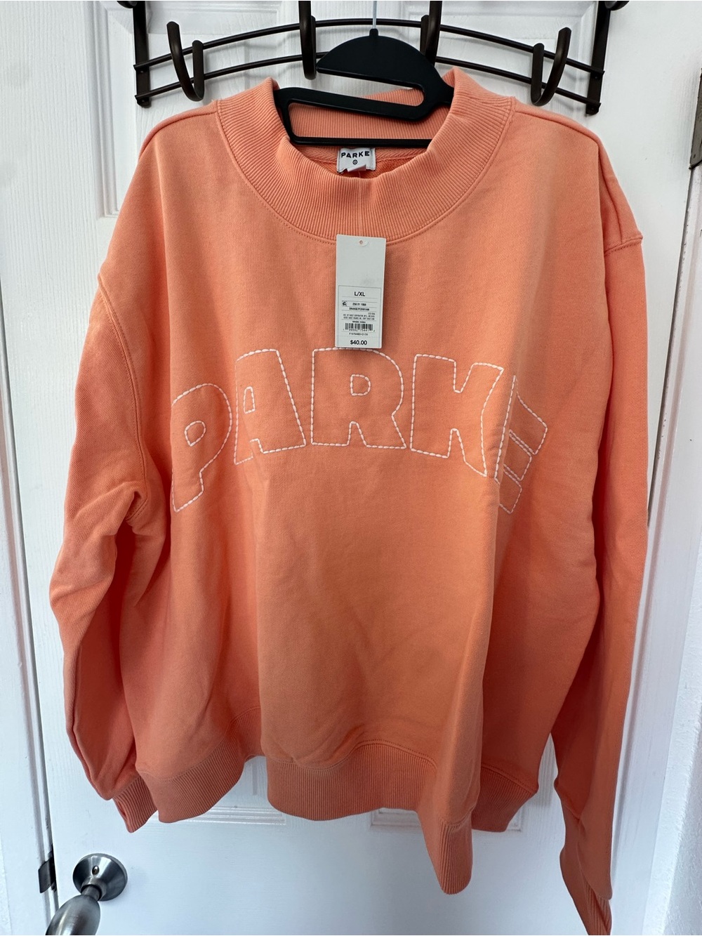 PARKE X Target Mockneck Sweatshirt- L/XL- NWT Peach